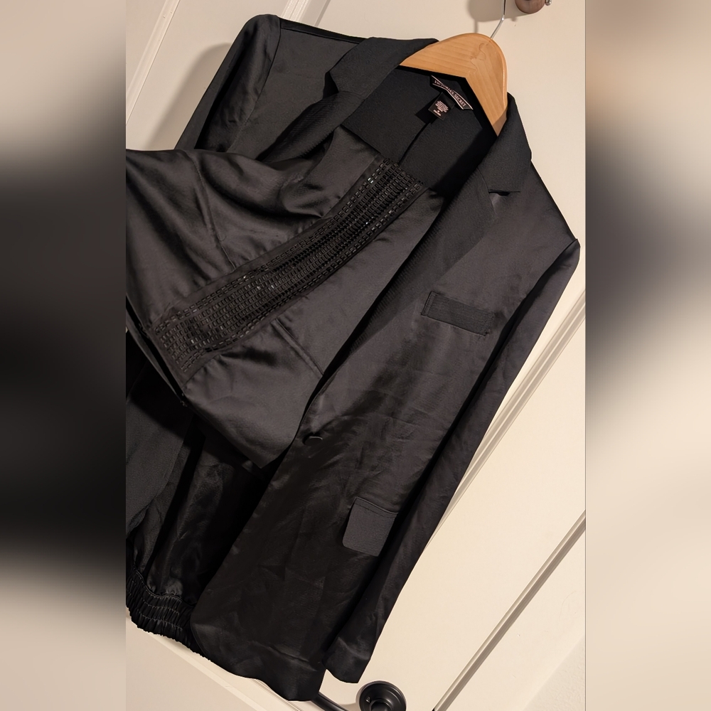Victoria's Secret Single-Breasted Tuxedo Blazer & Sequin Wide Leg Pants Pajamas